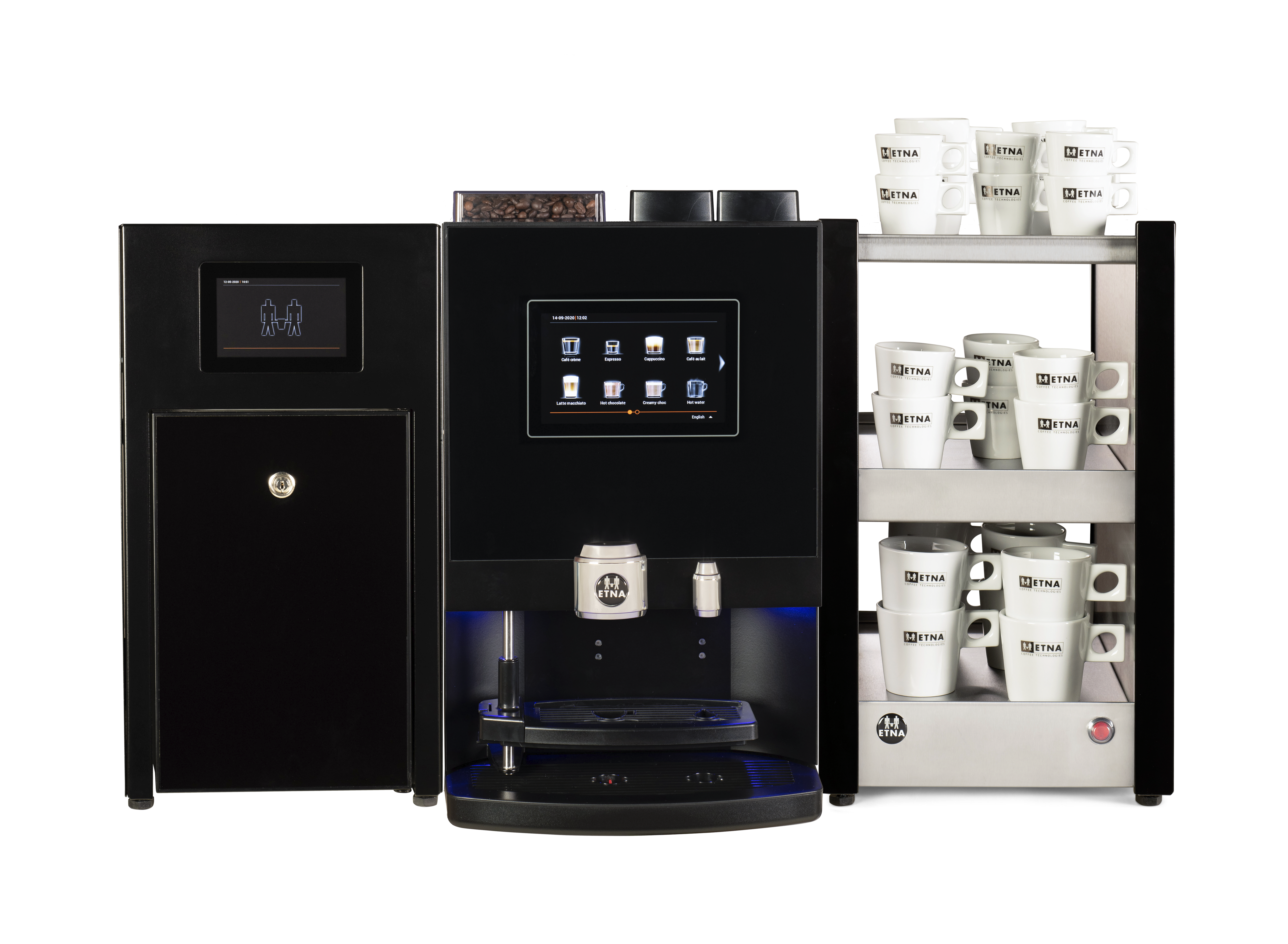 Dorado Compact Espresso 121 Touch 7 Black, Cupwarmer, Milkbase, Png (1)